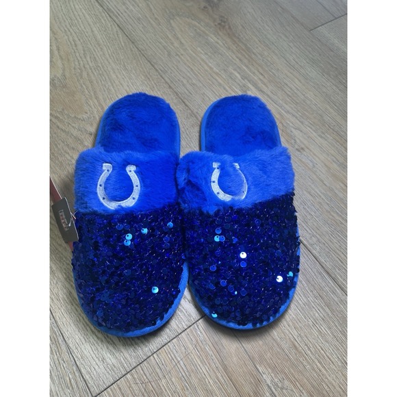 Women's NFL Indianapolis Colts FOCO Blue Slippers Size 7-8 New - Picture 3 of 8